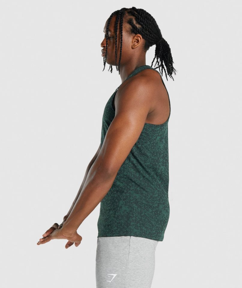 Men's Gymshark Critical 2.0 Tanks Dark Green | CA D0A831